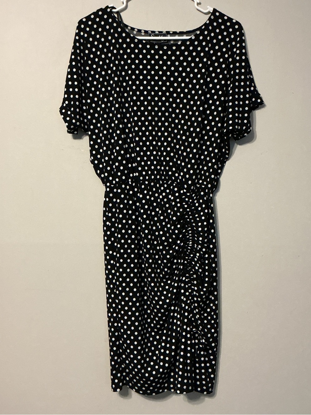 Everlily Polka Dot Dress W/ Ruching